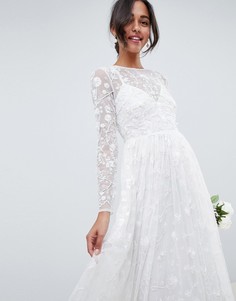 Платье с декоративной отделкой и вышивкой ASOS EDITION-Белый