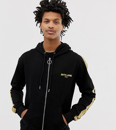 Черная спортивная куртка с золотистыми полосками Sixth June эксклюзивно для ASOS-Черный