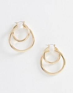 Золотистые двойные серьги-кольца ALDO Graonna-Золотой