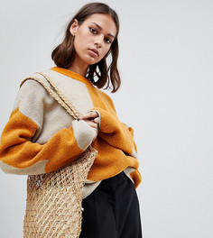 Пушистый вязаный джемпер в клетку Weekday-Мульти