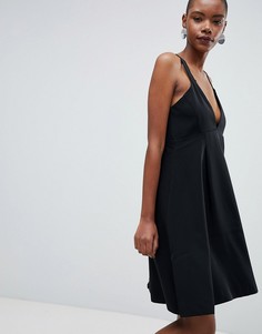 Платье-трапеция миди Selected Kassia-Черный