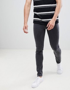 Выбеленные черные джинсы скинни с потертостями Celio-Серый