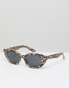 Солнцезащитные очки \кошачий глаз\" с леопардовым принтом ASOS DESIGN-Зеленый