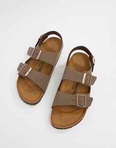 Сандалии из нубука Birkenstock Milano Birko-Flor-Коричневый