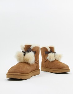 Коричневые ботинки с бантами UGG-Светло-коричневый