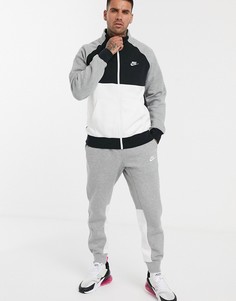 Серый спортивный костюм в стиле колор блок Nike