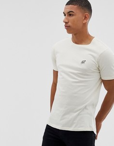 Длинная обтягивающая футболка с логотипом и закругленным краем Another Influence-Зеленый