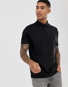 Черное свободное поло ASOS DESIGN-Черный
