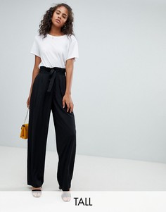 Широкие брюки с завязкой Vero Moda tall-Черный