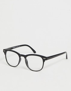 Квадратные очки в черной оправе с прозрачными стеклами AJ Morgan-Черный