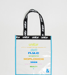 Прозрачная сумка-тоут в стиле унисекс с принтом \unity tour\" ASOS DESIGN x glaad&-Очистить