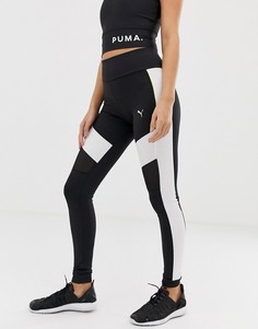 Черно-белые леггинсы Puma-Черный