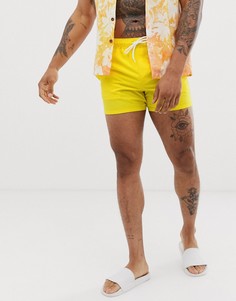 Ярко-желтые короткие шорты для плавания ASOS DESIGN-Желтый