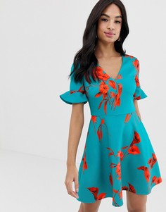 Короткое приталенное платье Ted Baker Chynaa-Синий