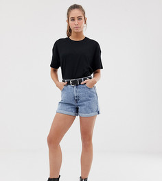 Синие шорты в винтажном стиле Bershka-Синий