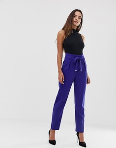 Широкие брюки со складками и поясом Lipsy-Фиолетовый
