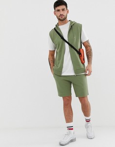 Зеленый спортивный костюм с топом без рукавов и шортами ASOS DESIGN
