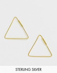 Треугольные серьги из позолоченного серебра Kingsley Ryan-Золотой