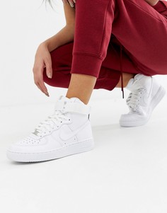 Белые высокие кроссовки Nike Air Force 1-Белый