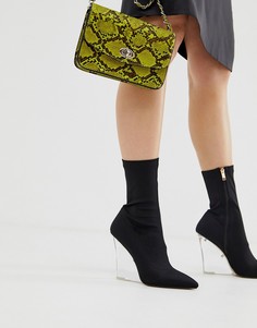 Ботильоны на прозрачной танкетке Public Desire Glance-Черный