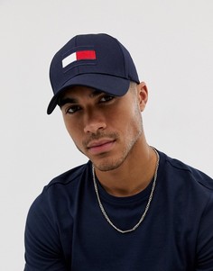 Темно-синяя бейсболка с крупным логотипом в виде флага Tommy Hilfiger-Темно-синий