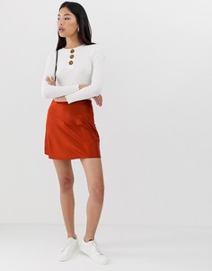 Мини-юбка ASOS DESIGN-Коричневый