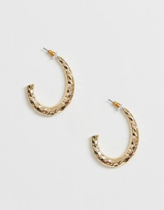 Золотистые овальные серьги-кольца ASOS DESIGN-Золотой