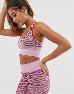 Бесшовный бюстгальтер из жаккарда со звериным принтом ASOS 4505-Розовый