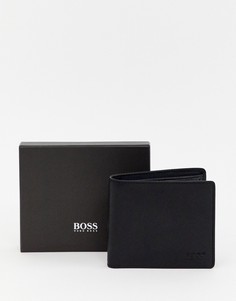 Черный кожаный кошелек с отделением для мелочи BOSS Majestic