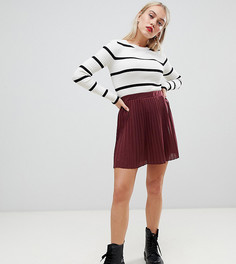 Трикотажная плиссированная мини-юбка ASOS DESIGN Petite-Красный