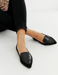 Черные лоферы с острым носком River Island-Черный