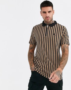 Поло в полоску River Island-Светло-коричневый