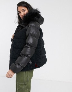 Oversize-куртка с капюшоном и искусственным мехом Hunter Original-Черный