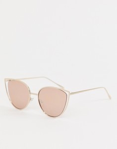 Солнцезащитные очки в металлической оправе ASOS DESIGN-Медный
