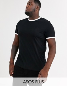 Черная футболка из органического хлопка ASOS DESIGN Plus-Мульти