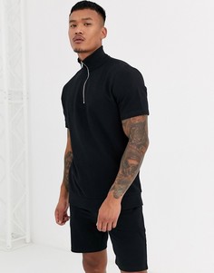 Черные шорты и свитшот с короткими рукавами ASOS DESIGN-Черный