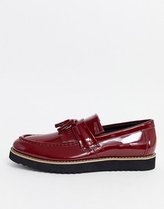 Бордовые лоферы с бахромой Truffle Collection-Красный