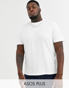 Белая свободная футболка из органического хлопка с круглым вырезом ASOS DESIGN Plus-Белый