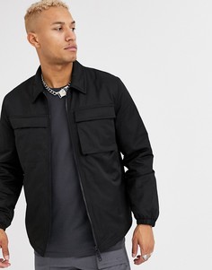 Черная стеганая куртка ASOS DESIGN-Черный