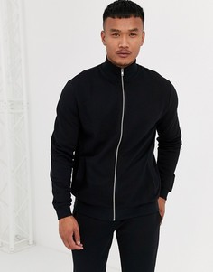 Черный спортивный костюм с олимпийкой ASOS DESIGN