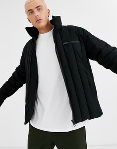 Черная дутая куртка с воротником-трубой ASOS DESIGN-Черный