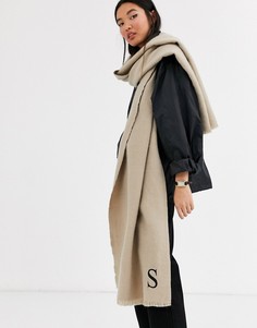 Персонализированный шарф с инициалом \S\" ASOS DESIGN-Розовый