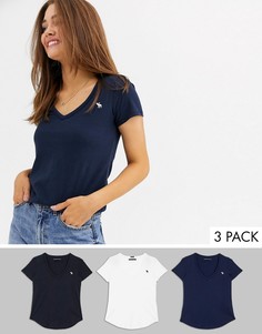 Набор из 3 футболок с V-образным вырезом Abercrombie & Fitch-Мульти