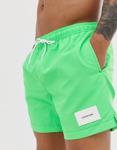 Зеленые шорты для плавания с нашивкой Calvin Klein-Зеленый