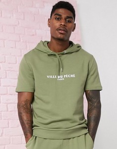 Зеленый спортивный костюм с худи с короткими рукавами ASOS DESIGN