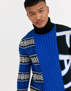 Водолазка с надписью ASOS DESIGN-Синий