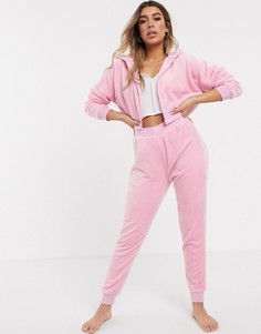 Комплект для дома из худи на молнии и джоггеров ASOS DESIGN-Розовый