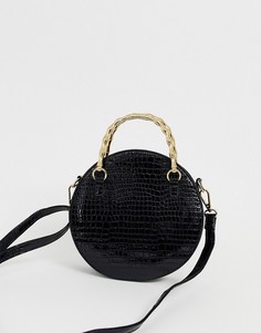 Сумка через плечо с бамбуковыми ручками ASOS DESIGN-Черный