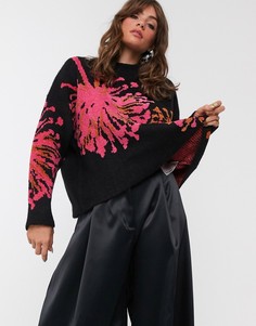 Джемпер с добавлением шерсти альпаки и узором в виде фейерверка In Wear-Черный