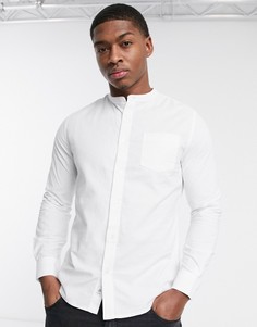 Белая оксфордская рубашка с воротом на пуговицах Burton Menswear-Белый